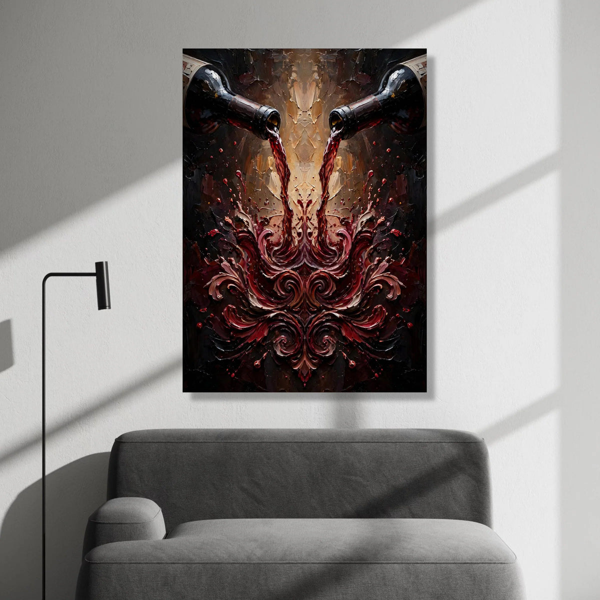 Pouring Red Wine Splash Canvas, Elegant Wine Bottle Art, Bar Wall Decoration, Modern Drink Canvas, Kitchen and Dining Room Canvas Print Art