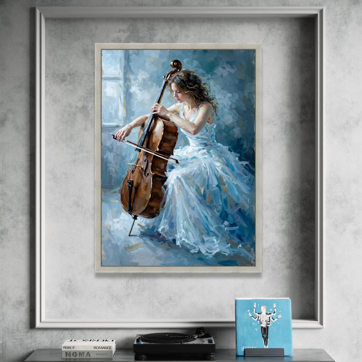 Elegant Woman Playing Cello Canvas, Classical Music Art, Ballet Dress Painting, Instrument Wall Art, Home Decoration Canvas Canvas Print Art
