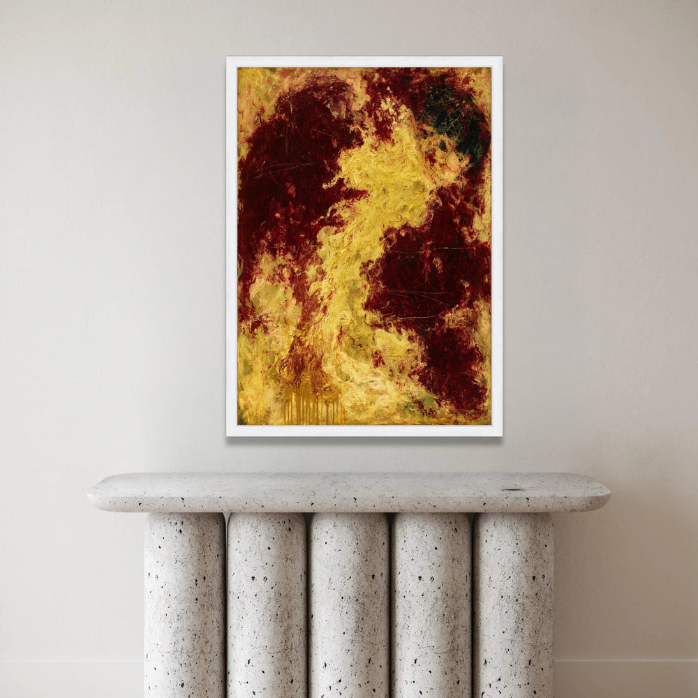 Fiery Abstract Canvas Wall Art, Red and Yellow Modern Home Decor, Bold Color Splash Canvas, Expressive Living Room Canvas Print Art