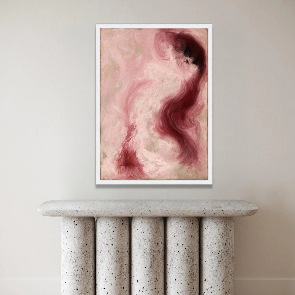 Abstract Pink and Burgundy Swirls Canvas, Modern Fluid Art Wall Decor, Soft Color Flow Design, Contemporary Home Decoration Canvas Print Art