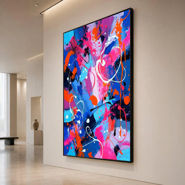Vibrant Abstract Splash Canvas, Colorful Brushstroke Wall Art, Modern Home Decoration, Expressive Paint Design, Ready to Canvas Print Art