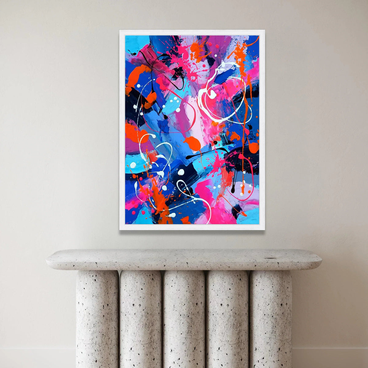 Vibrant Abstract Splash Canvas, Colorful Brushstroke Wall Art, Modern Home Decoration, Expressive Paint Design, Ready to Canvas Print Art