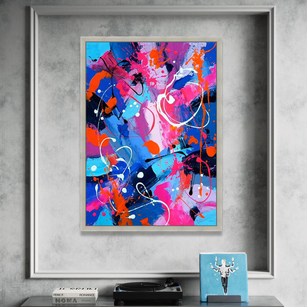 Vibrant Abstract Splash Canvas, Colorful Brushstroke Wall Art, Modern Home Decoration, Expressive Paint Design, Ready to Canvas Print Art