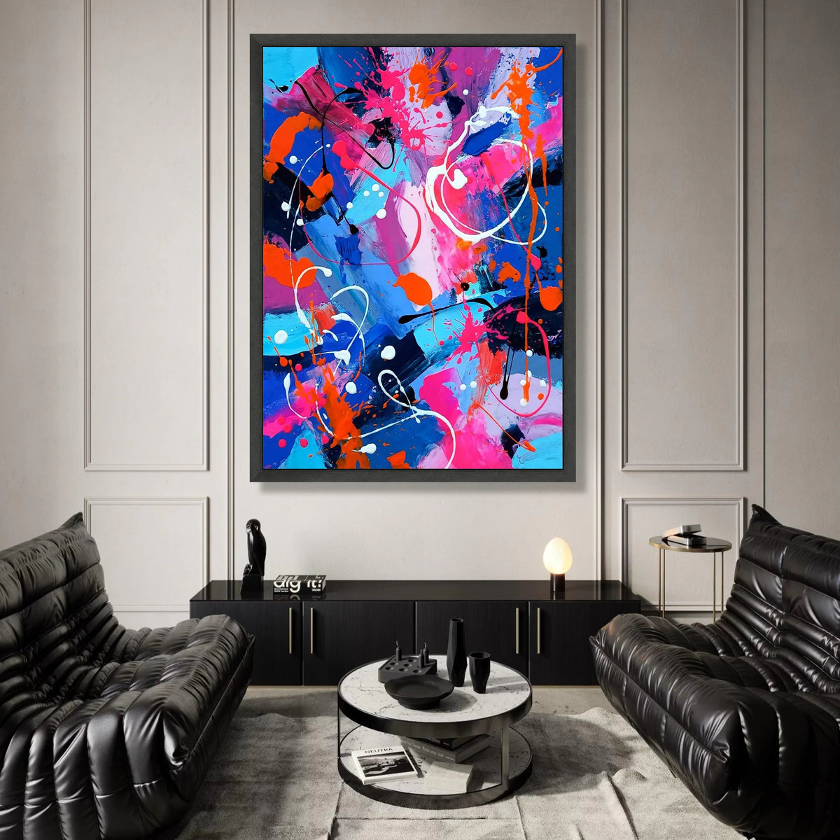 Vibrant Abstract Splash Canvas, Colorful Brushstroke Wall Art, Modern Home Decoration, Expressive Paint Design, Ready to Canvas Print Art