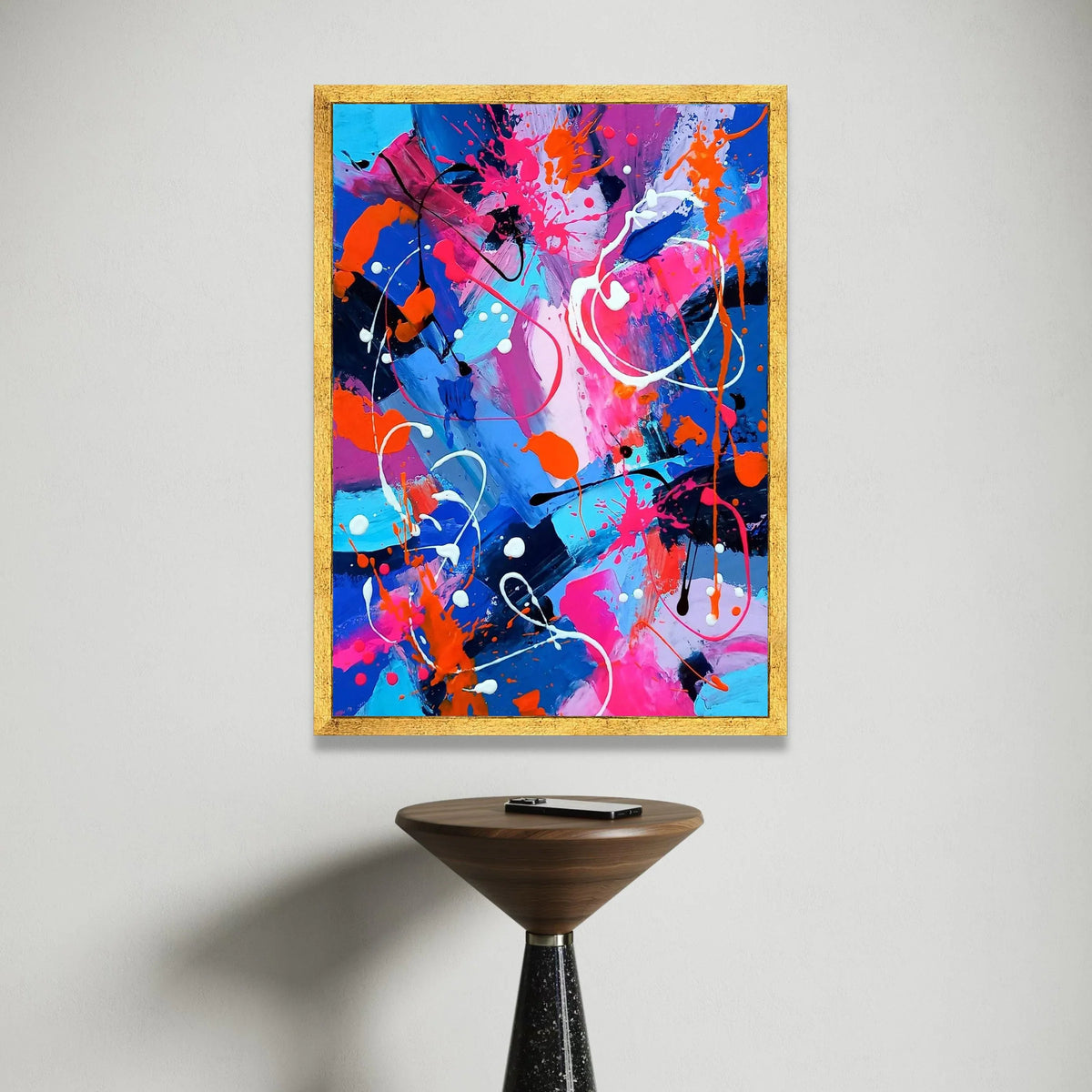 Vibrant Abstract Splash Canvas, Colorful Brushstroke Wall Art, Modern Home Decoration, Expressive Paint Design, Ready to Canvas Print Art