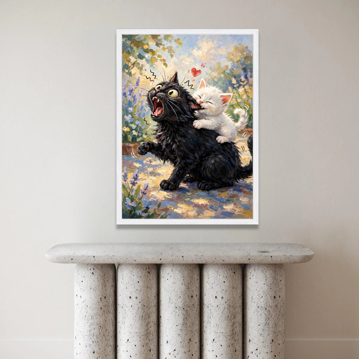 Playful Kittens Canvas Wall Art, Cute Cat Illustration, Whimsical Animal Canvas, Adorable Pet Wall Decor, Fun Feline Canvas Print Art