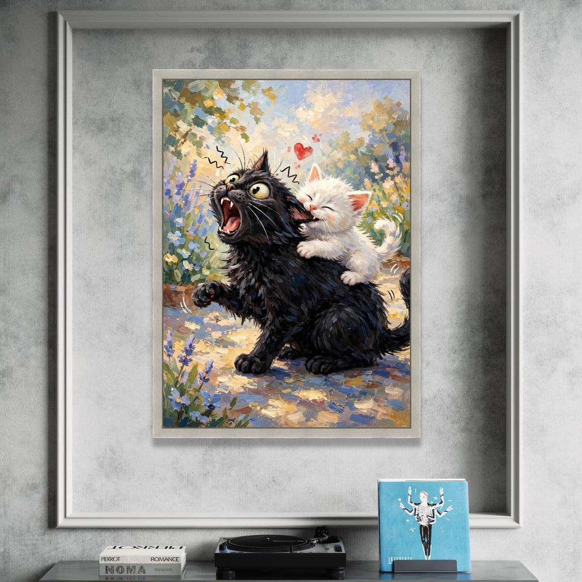 Playful Kittens Canvas Wall Art, Cute Cat Illustration, Whimsical Animal Canvas, Adorable Pet Wall Decor, Fun Feline Canvas Print Art