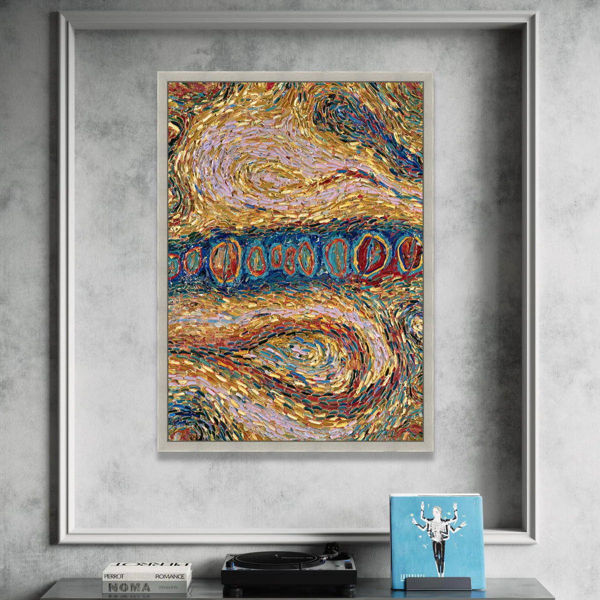 Vibrant Abstract Swirls Canvas, Colorful Modern Wall Art, Dynamic Pattern Decoration, Contemporary Home Canvas, Canvas Print Art