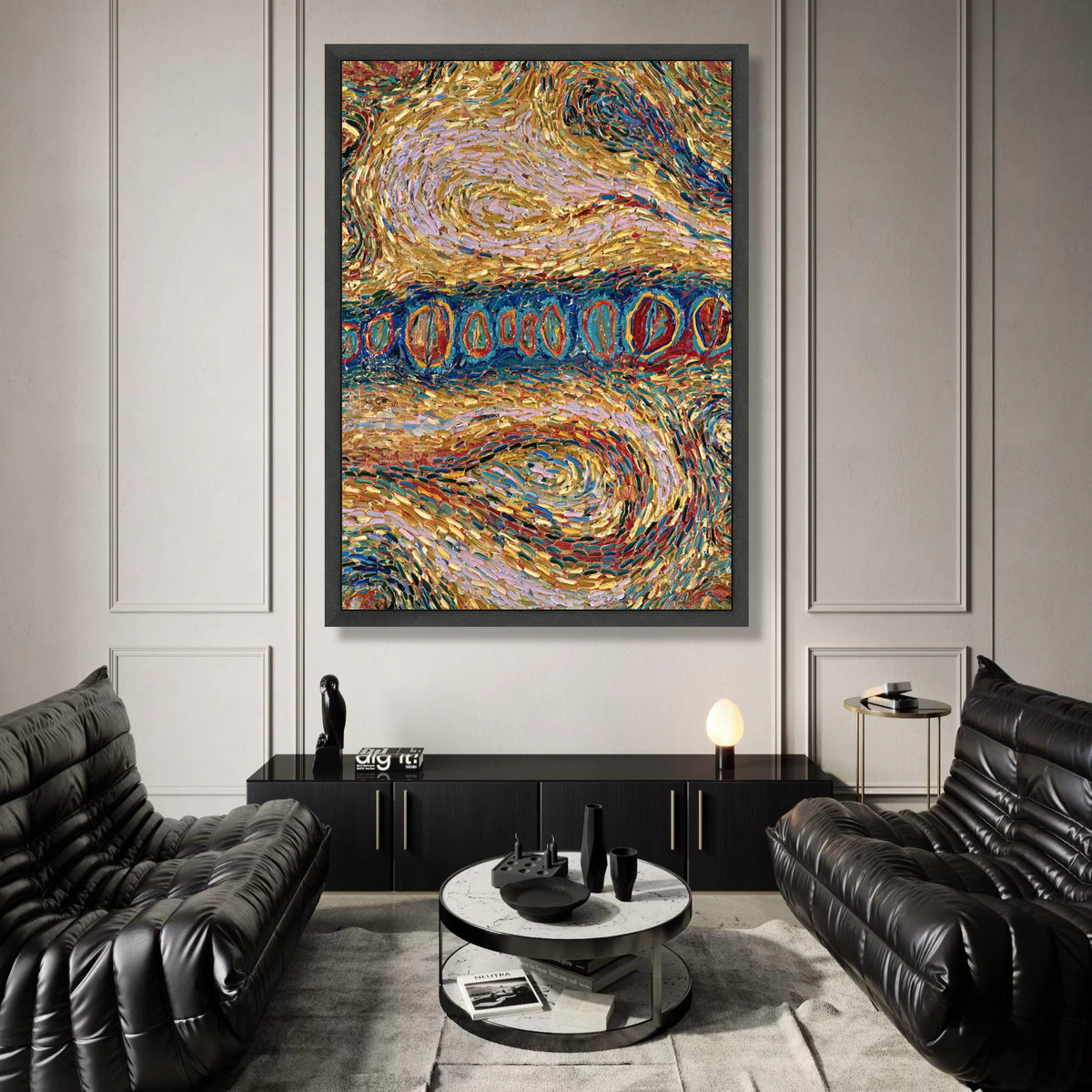 Vibrant Abstract Swirls Canvas, Colorful Modern Wall Art, Dynamic Pattern Decoration, Contemporary Home Canvas, Canvas Print Art