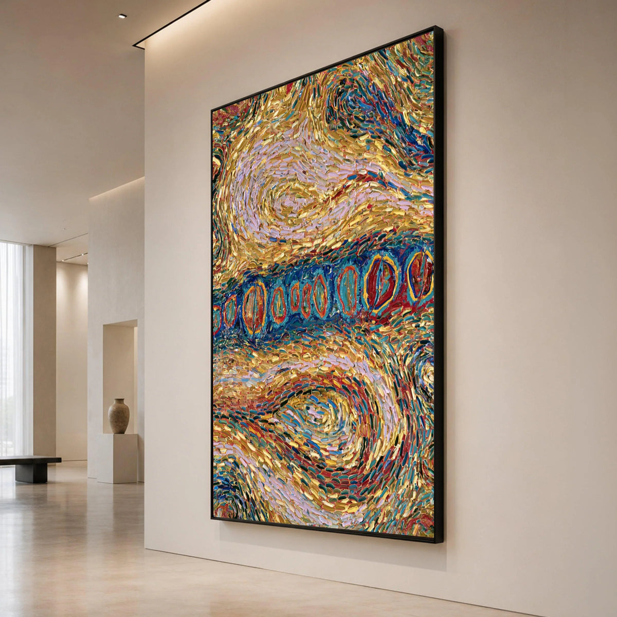 Vibrant Abstract Swirls Canvas, Colorful Modern Wall Art, Dynamic Pattern Decoration, Contemporary Home Canvas, Canvas Print Art