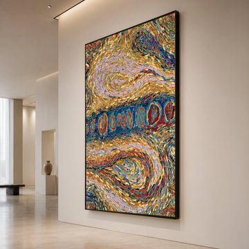 Vibrant Abstract Swirls Canvas, Colorful Modern Wall Art, Dynamic Pattern Decoration, Contemporary Home Canvas, Canvas Print Art