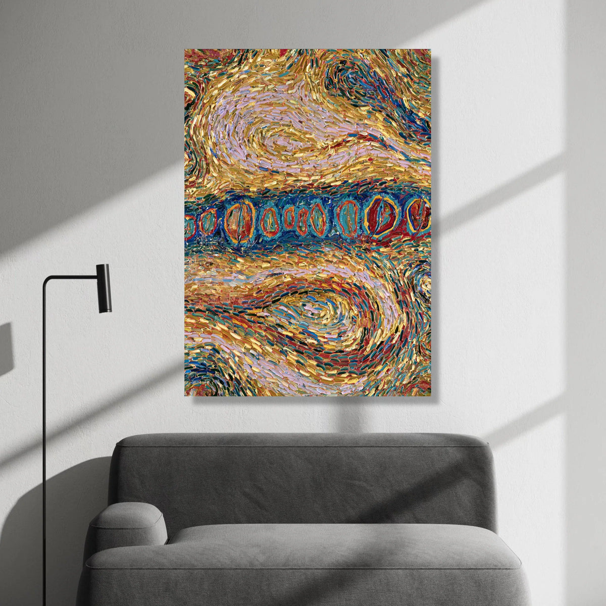 Vibrant Abstract Swirls Canvas, Colorful Modern Wall Art, Dynamic Pattern Decoration, Contemporary Home Canvas, Canvas Print Art