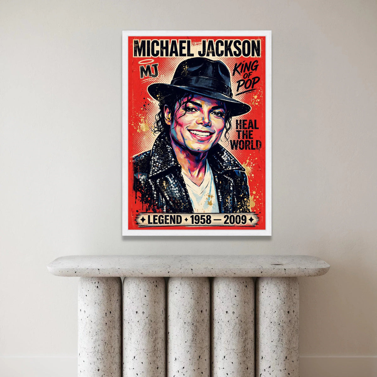 Michael Jackson Canvas Wall Art, King of Pop Portrait, Music Legend Decoration, Heal the World Wall Painting, Pop Art Canvas Print Art