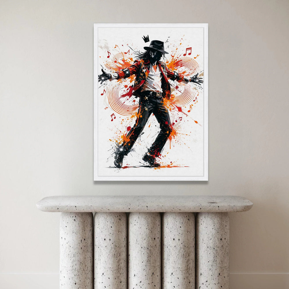 Dynamic Music Icon Dance Pose Canvas, Pop Star Wall Art, Modern Music Illustration, Vibrant Performance Canvas, Home Decor Canvas Print Art