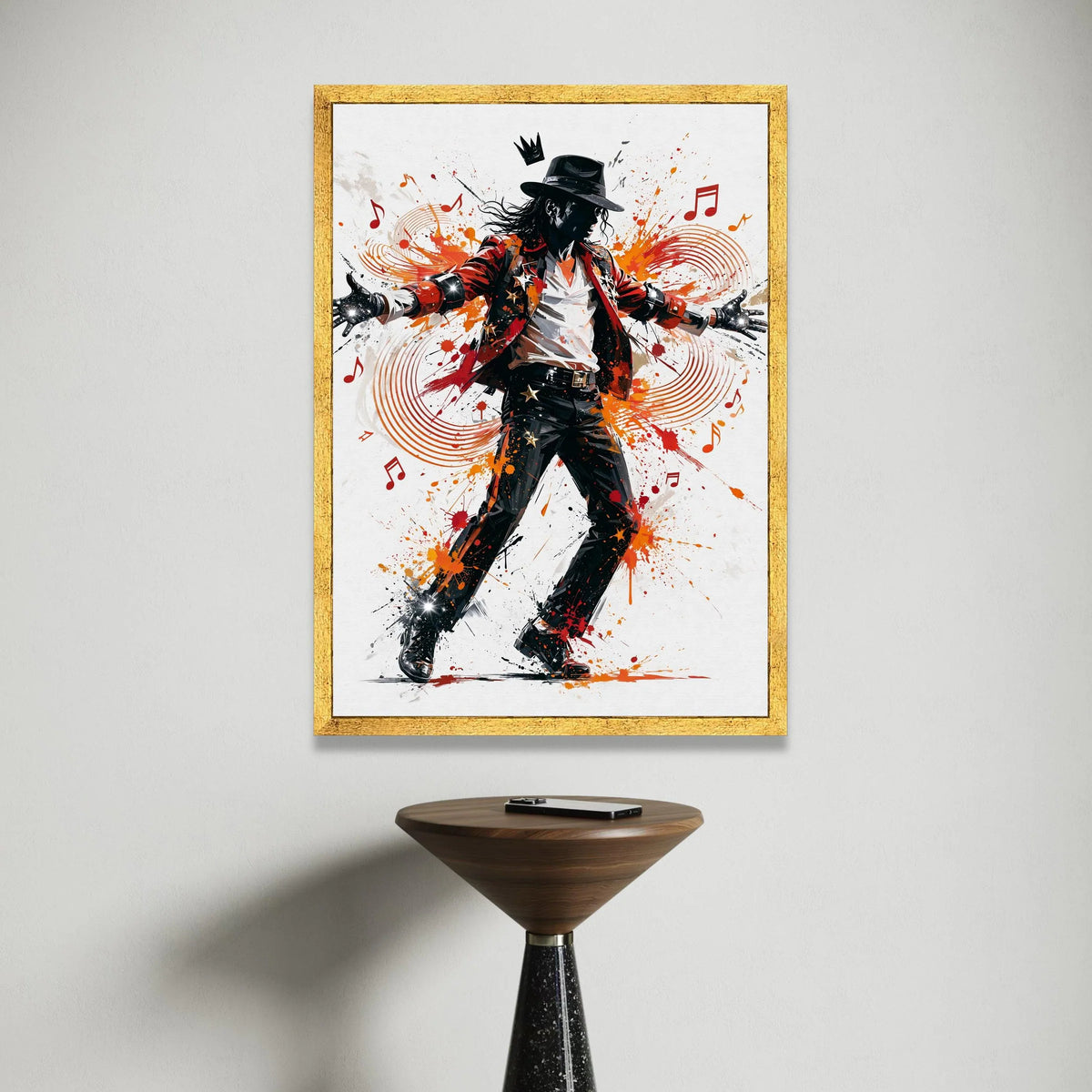 Dynamic Music Icon Dance Pose Canvas, Pop Star Wall Art, Modern Music Illustration, Vibrant Performance Canvas, Home Decor Canvas Print Art