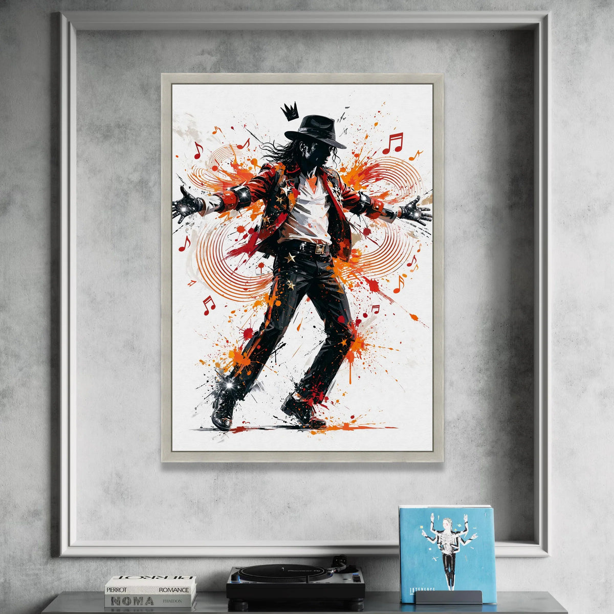 Dynamic Music Icon Dance Pose Canvas, Pop Star Wall Art, Modern Music Illustration, Vibrant Performance Canvas, Home Decor Canvas Print Art