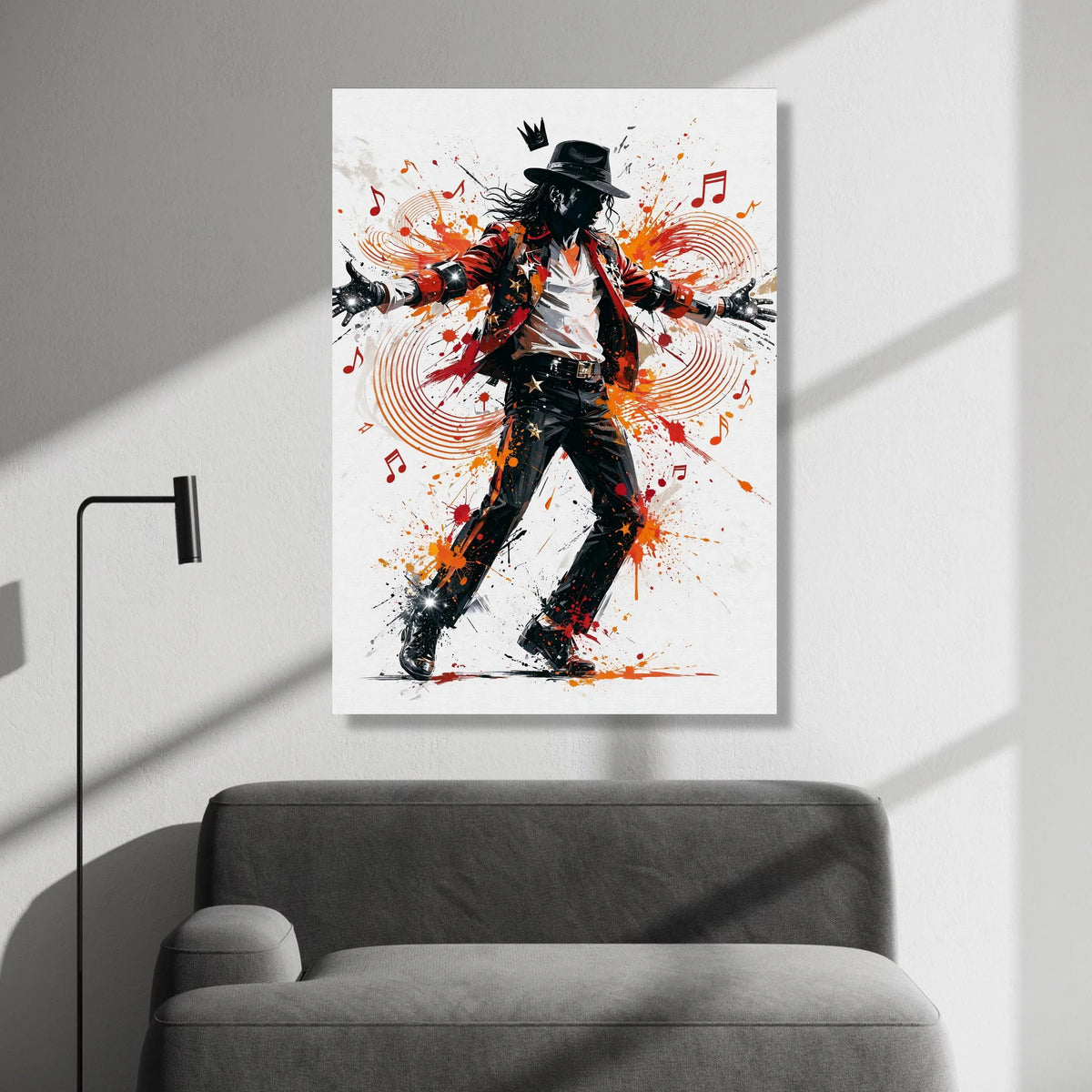 Dynamic Music Icon Dance Pose Canvas, Pop Star Wall Art, Modern Music Illustration, Vibrant Performance Canvas, Home Decor Canvas Print Art