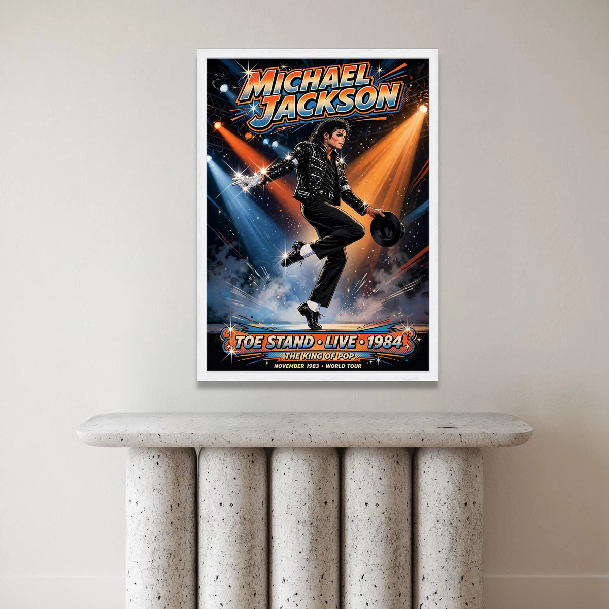 Michael Jackson Toe Stand Canvas, 1984 Live Performance Wall Art, King of Pop Tour Poster, Music Icon Canvas Decoration Canvas Print Art