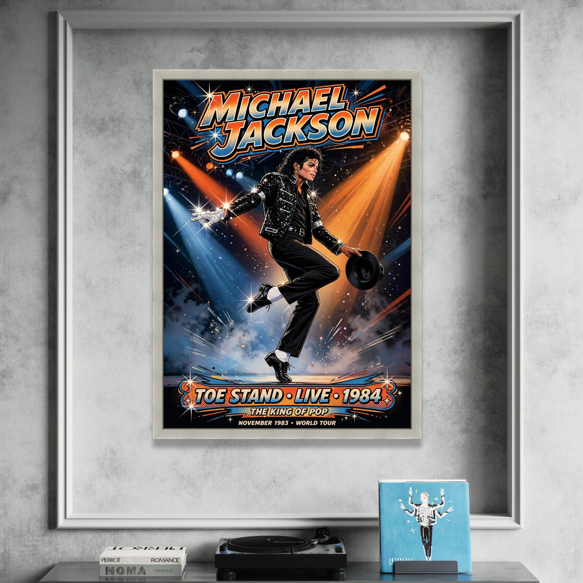 Michael Jackson Toe Stand Canvas, 1984 Live Performance Wall Art, King of Pop Tour Poster, Music Icon Canvas Decoration Canvas Print Art