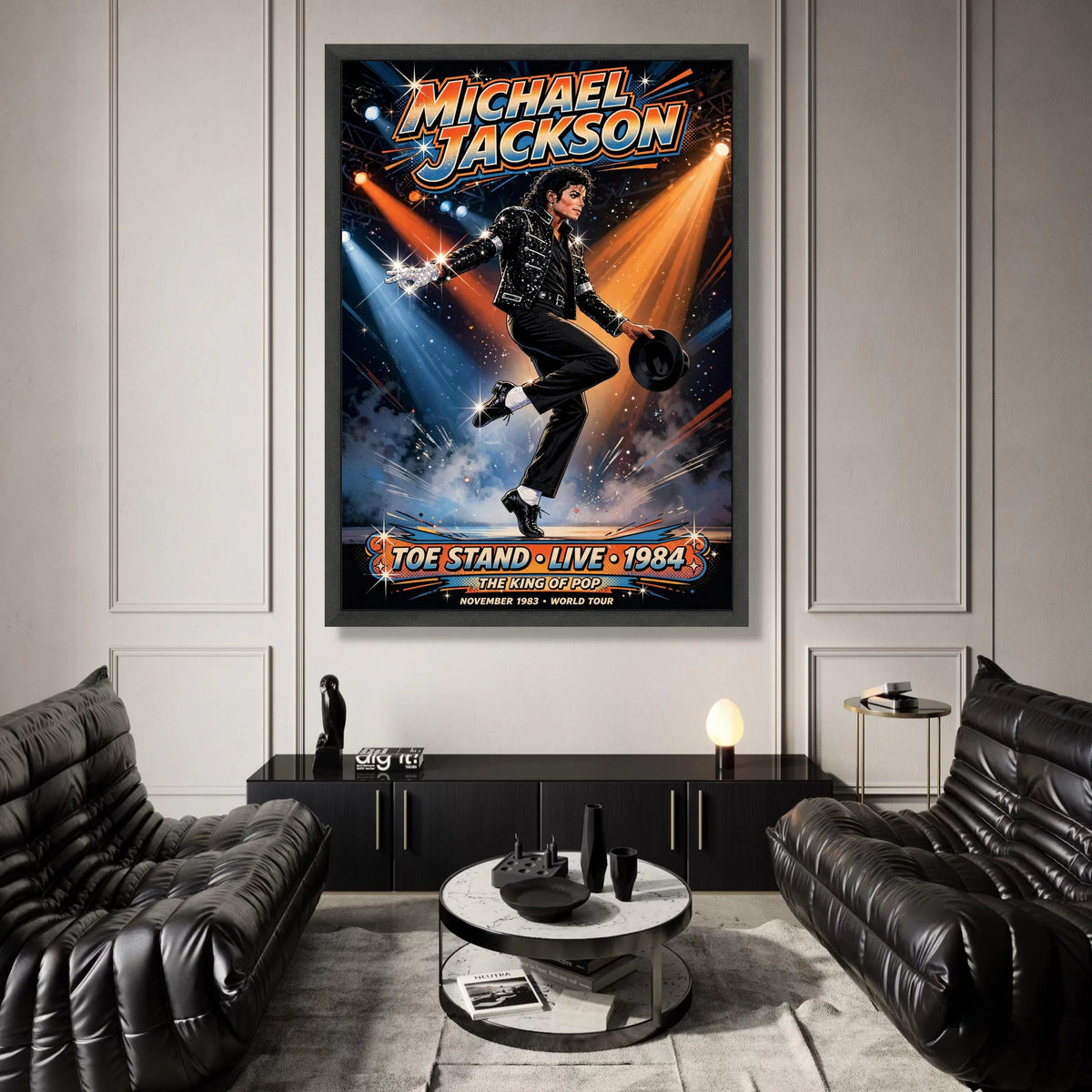 Michael Jackson Toe Stand Canvas, 1984 Live Performance Wall Art, King of Pop Tour Poster, Music Icon Canvas Decoration Canvas Print Art