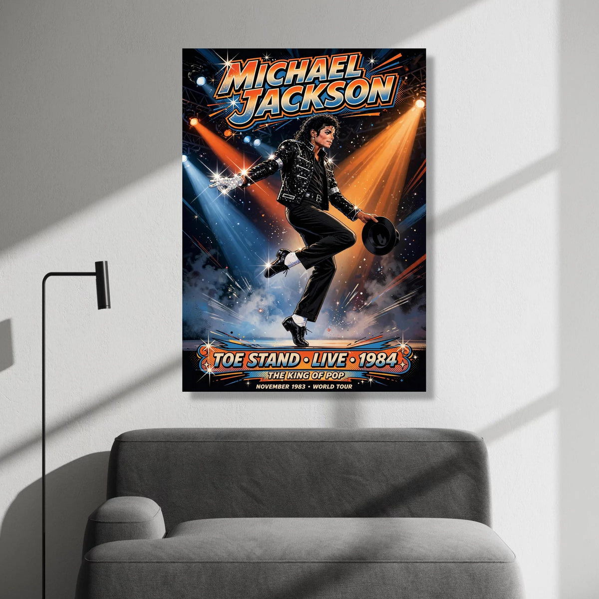 Michael Jackson Toe Stand Canvas, 1984 Live Performance Wall Art, King of Pop Tour Poster, Music Icon Canvas Decoration Canvas Print Art