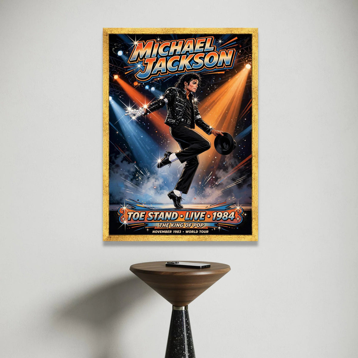 Michael Jackson Toe Stand Canvas, 1984 Live Performance Wall Art, King of Pop Tour Poster, Music Icon Canvas Decoration Canvas Print Art