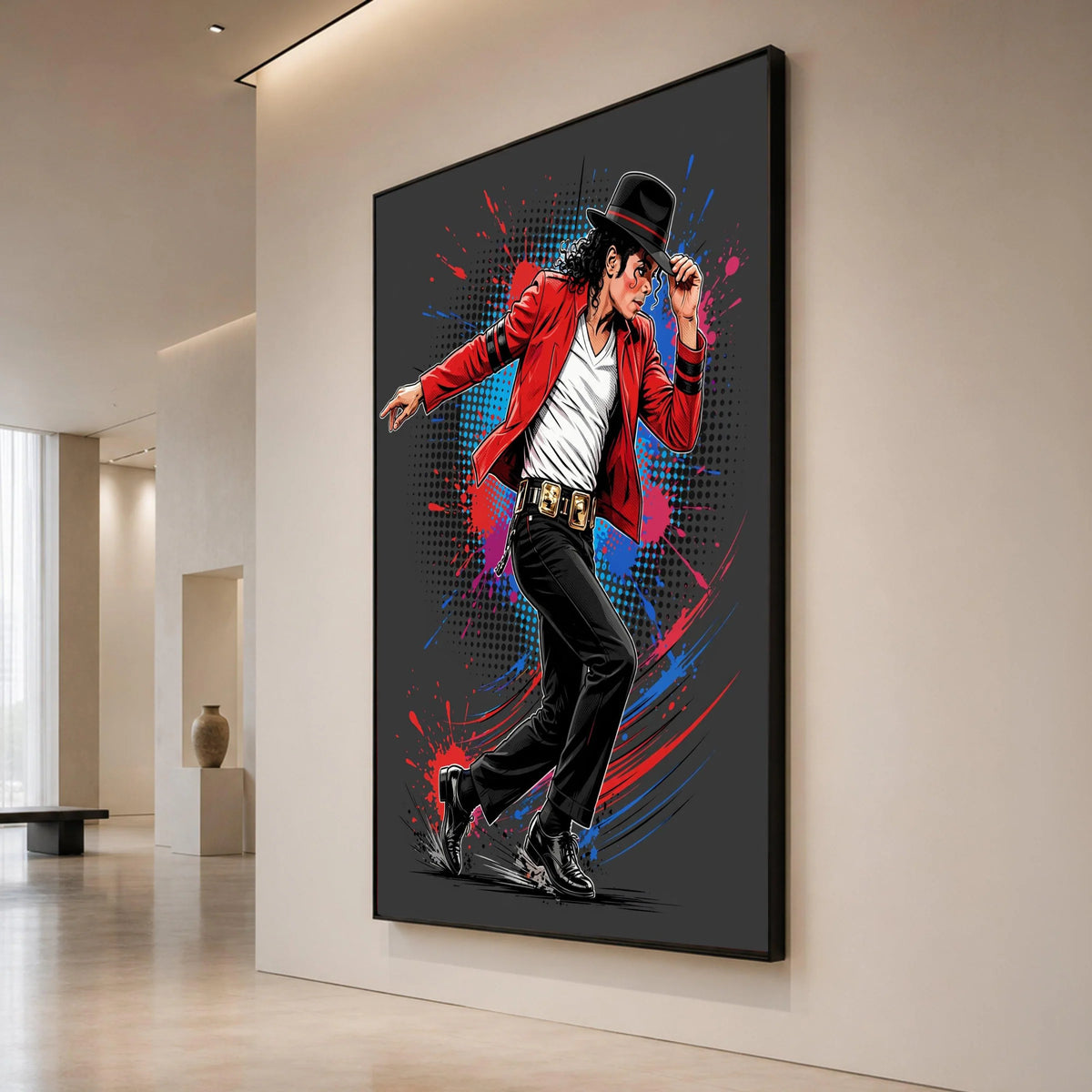 Iconic Dance Pose Canvas Wall Art, Retro Pop Art Illustration, Music Legend Canvas, Vibrant Home Decoration, Dynamic Wall Canvas Print Art