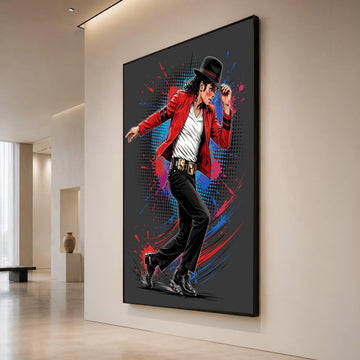 Iconic Dance Pose Canvas Wall Art, Retro Pop Art Illustration, Music Legend Canvas, Vibrant Home Decoration, Dynamic Wall Canvas Print Art