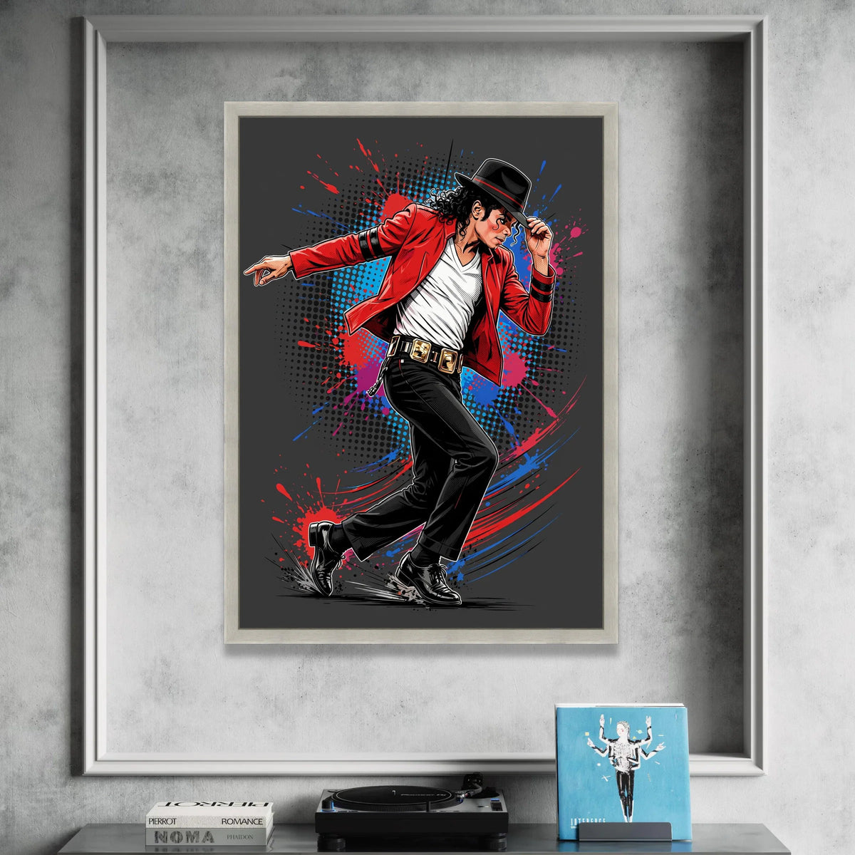 Iconic Dance Pose Canvas Wall Art, Retro Pop Art Illustration, Music Legend Canvas, Vibrant Home Decoration, Dynamic Wall Canvas Print Art