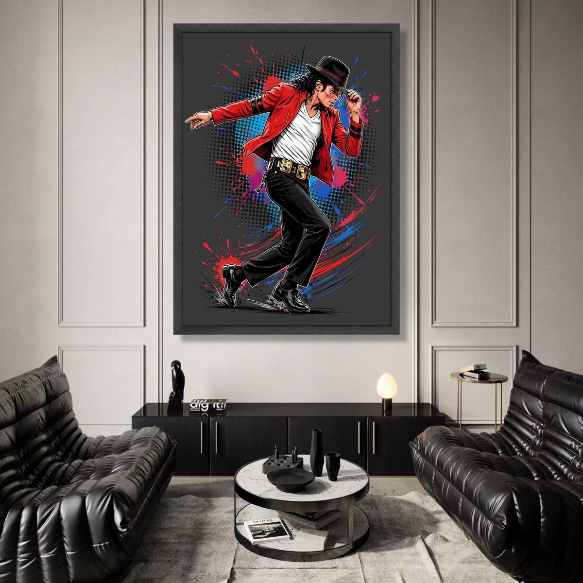 Iconic Dance Pose Canvas Wall Art, Retro Pop Art Illustration, Music Legend Canvas, Vibrant Home Decoration, Dynamic Wall Canvas Print Art