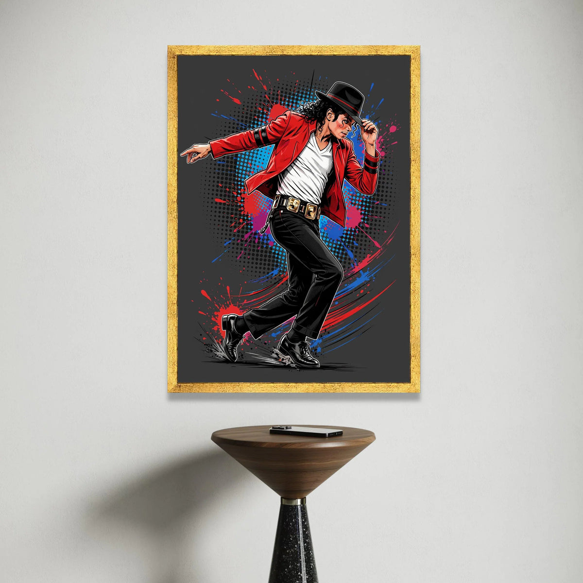 Iconic Dance Pose Canvas Wall Art, Retro Pop Art Illustration, Music Legend Canvas, Vibrant Home Decoration, Dynamic Wall Canvas Print Art