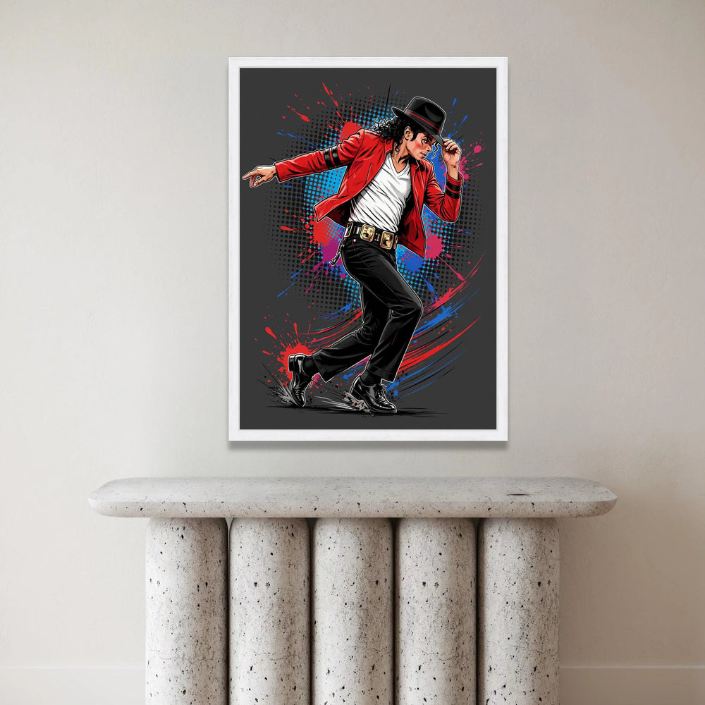 Iconic Dance Pose Canvas Wall Art, Retro Pop Art Illustration, Music Legend Canvas, Vibrant Home Decoration, Dynamic Wall Canvas Print Art