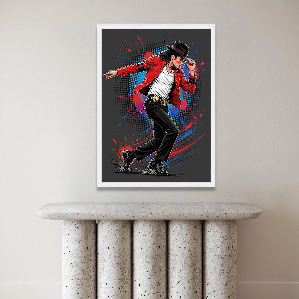 Iconic Dance Pose Canvas Wall Art, Retro Pop Art Illustration, Music Legend Canvas, Vibrant Home Decoration, Dynamic Wall Canvas Print Art
