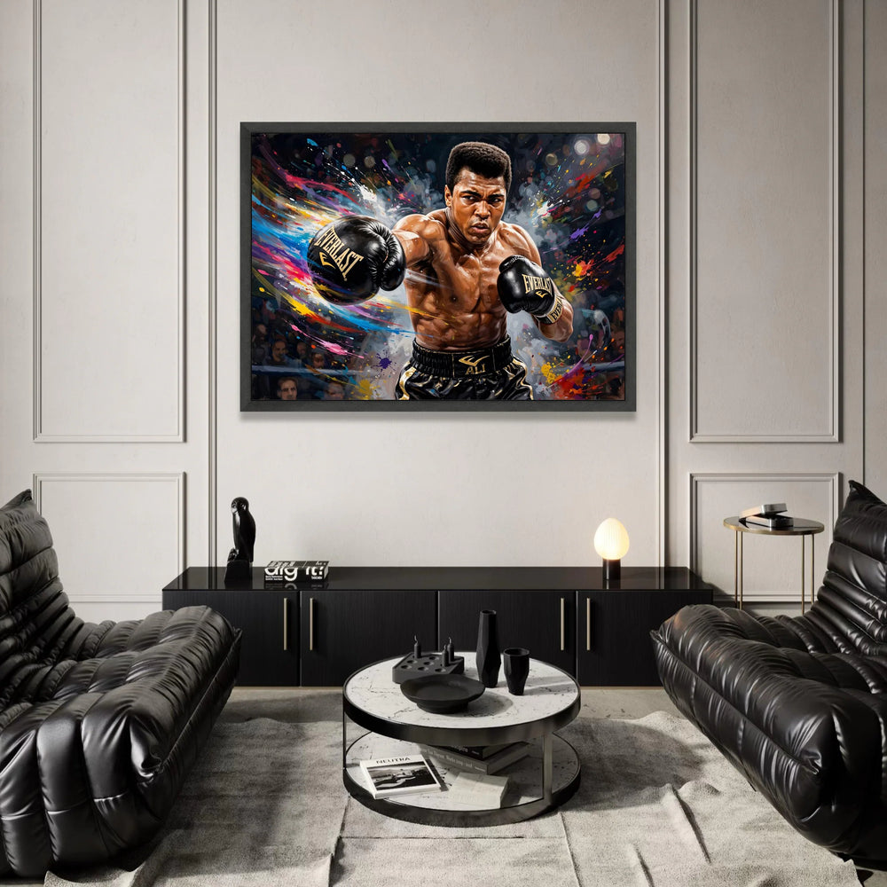 Dynamic Boxing Portrait Canvas, Powerful Fighter Wall Art, Sports Action Canvas, Athletic Home Decor, Modern Sports Artwork Canvas Print Art