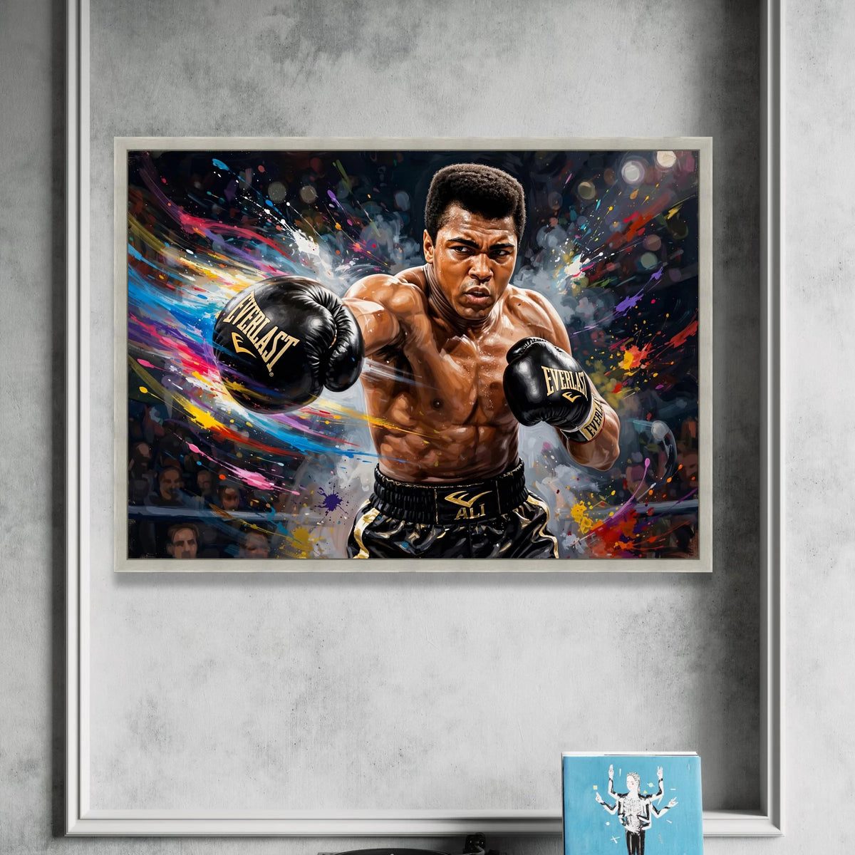 Dynamic Boxing Portrait Canvas, Powerful Fighter Wall Art, Sports Action Canvas, Athletic Home Decor, Modern Sports Artwork Canvas Print Art