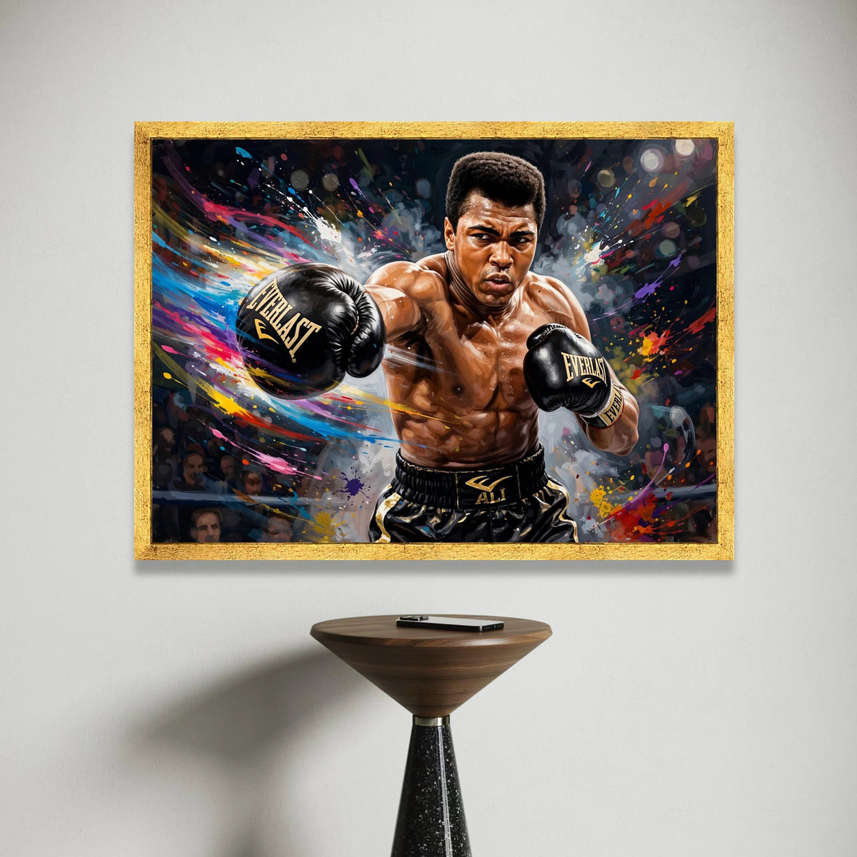 Dynamic Boxing Portrait Canvas, Powerful Fighter Wall Art, Sports Action Canvas, Athletic Home Decor, Modern Sports Artwork Canvas Print Art