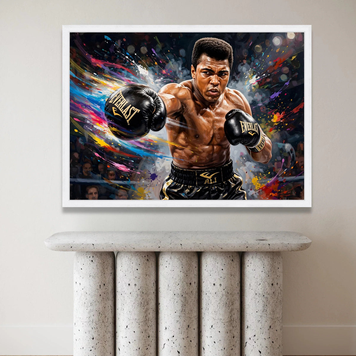 Dynamic Boxing Portrait Canvas, Powerful Fighter Wall Art, Sports Action Canvas, Athletic Home Decor, Modern Sports Artwork Canvas Print Art