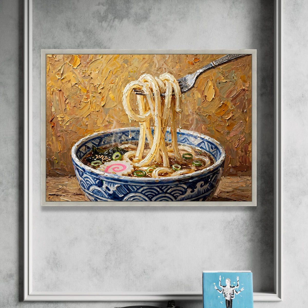 Steaming Ramen Noodles Canvas, Japanese Food Wall Art, Asian Cuisine Decoration, Kitchen Dining Room Canvas, Culinary Art Canvas Print Art