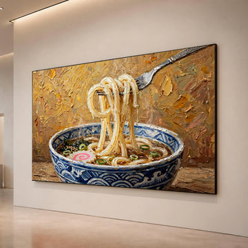 Steaming Ramen Noodles Canvas, Japanese Food Wall Art, Asian Cuisine Decoration, Kitchen Dining Room Canvas, Culinary Art Canvas Print Art