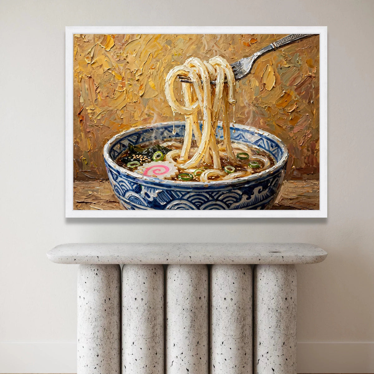 Steaming Ramen Noodles Canvas, Japanese Food Wall Art, Asian Cuisine Decoration, Kitchen Dining Room Canvas, Culinary Art Canvas Print Art