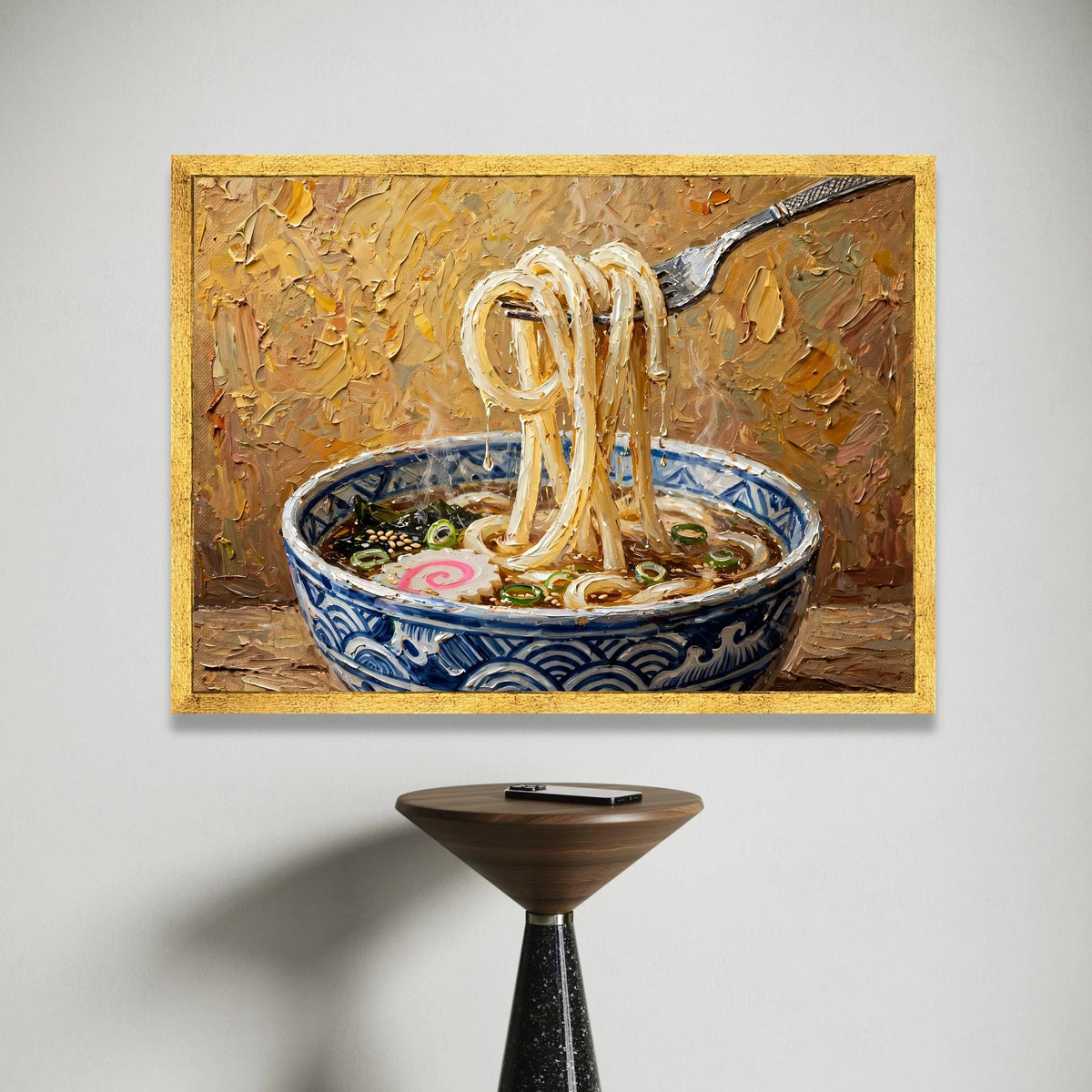 Steaming Ramen Noodles Canvas, Japanese Food Wall Art, Asian Cuisine Decoration, Kitchen Dining Room Canvas, Culinary Art Canvas Print Art