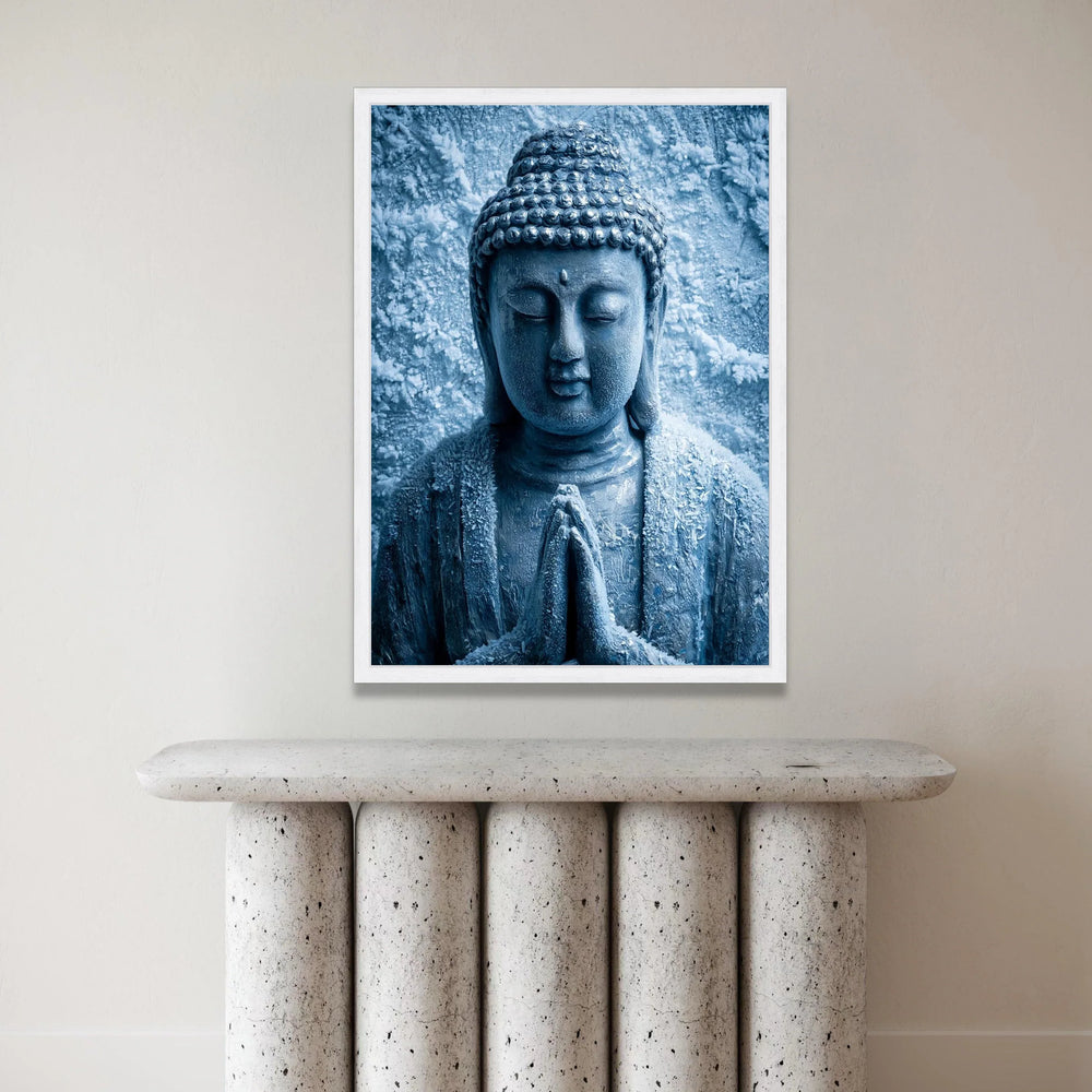 Serene Buddha Statue Canvas, Meditation Art Print, Spiritual Wall Decor, Zen Home Canvas, Tranquil Buddha Artwork Canvas Print Art