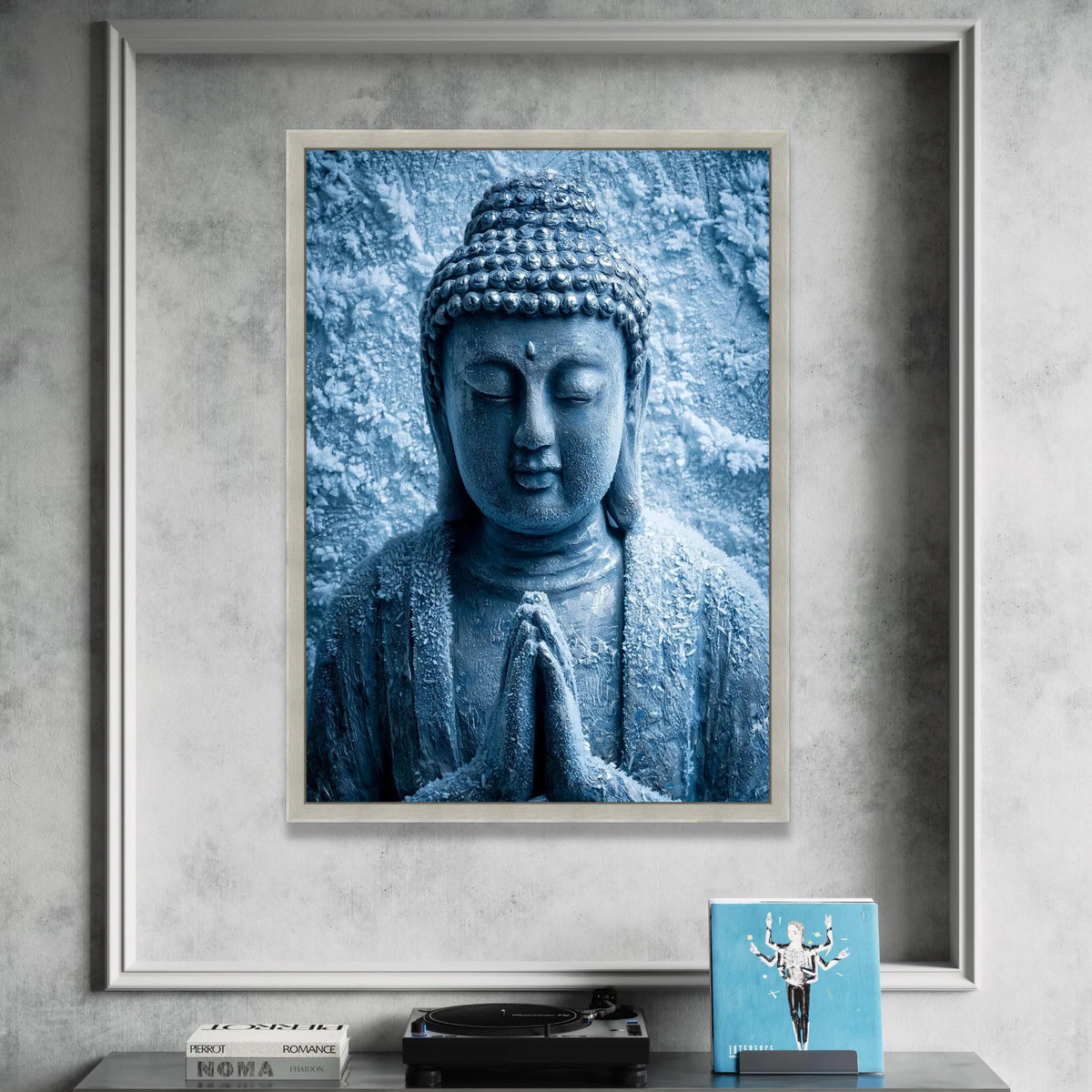 Serene Buddha Statue Canvas, Meditation Art Print, Spiritual Wall Decor, Zen Home Canvas, Tranquil Buddha Artwork Canvas Print Art