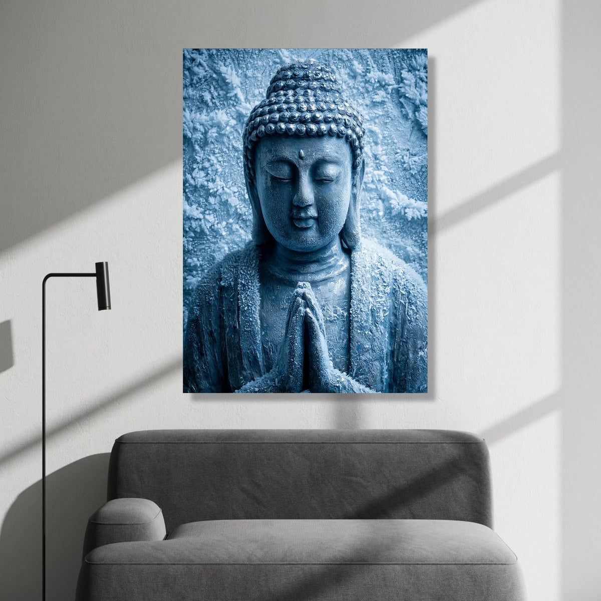 Serene Buddha Statue Canvas, Meditation Art Print, Spiritual Wall Decor, Zen Home Canvas, Tranquil Buddha Artwork Canvas Print Art