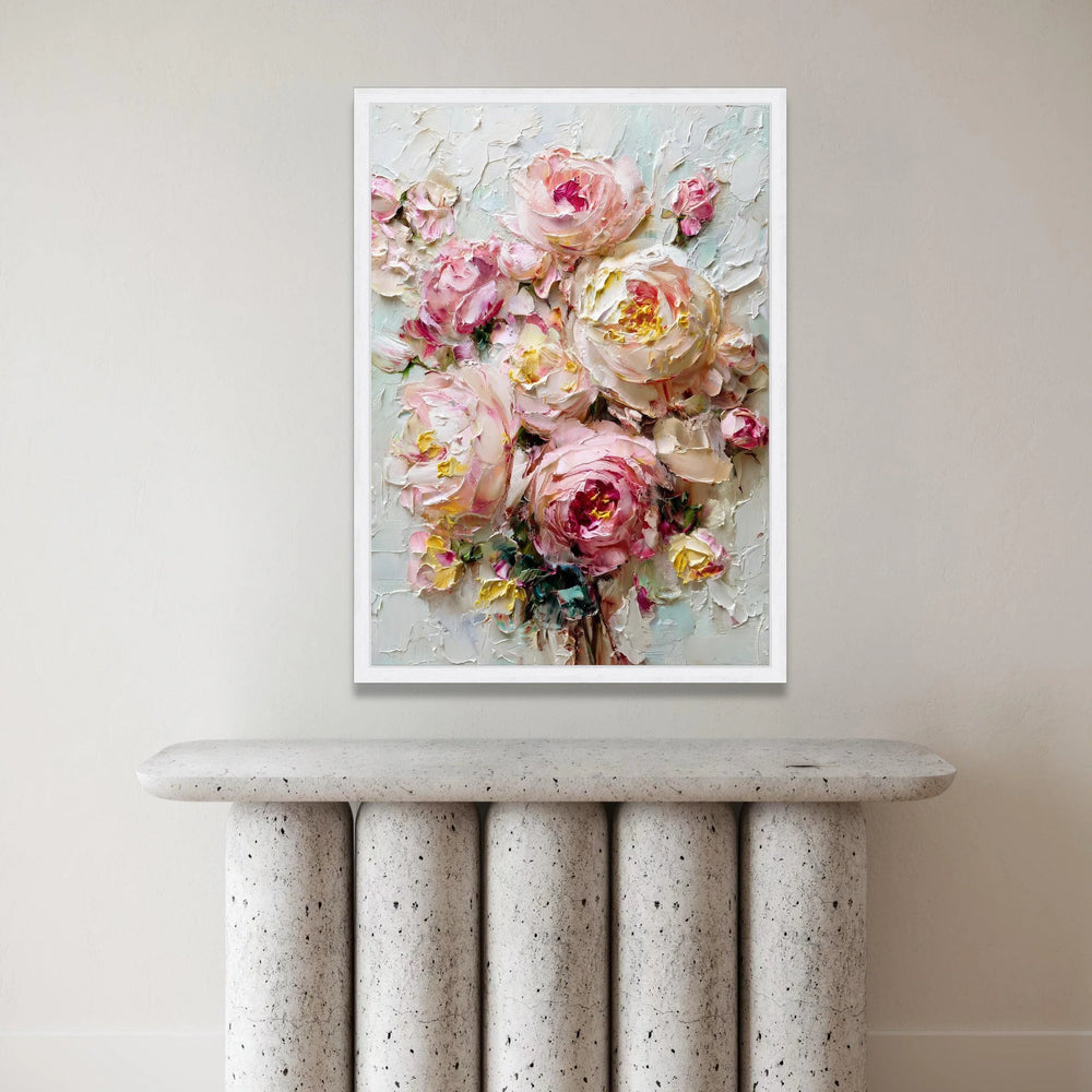 Elegant Pink Peonies Bouquet Canvas, Floral Wall Art, Romantic Flower Canvas, Spring Blossom Decoration, Home Interior Canvas Print Art