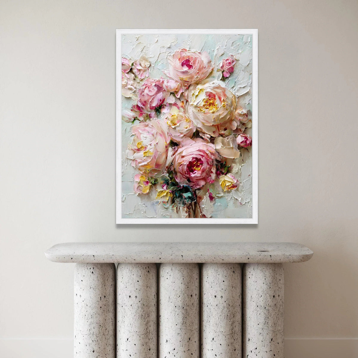 Elegant Pink Peonies Bouquet Canvas, Floral Wall Art, Romantic Flower Canvas, Spring Blossom Decoration, Home Interior Canvas Print Art