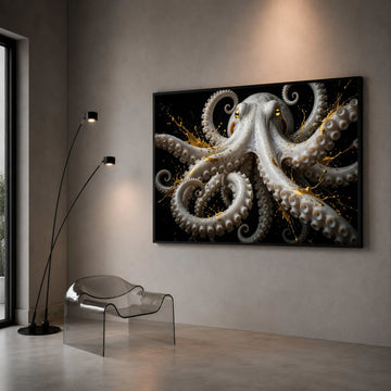 Majestic Octopus Close-Up Canvas, Marine Life Wall Art, Ocean Creature Canvas, Sea Animal Decoration, Modern Nautical Canvas Print Art