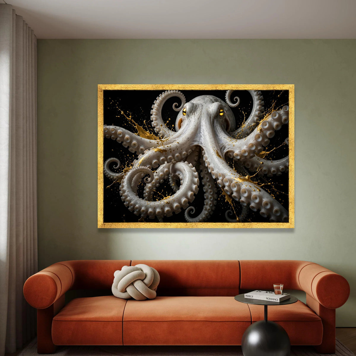 Majestic Octopus Close-Up Canvas, Marine Life Wall Art, Ocean Creature Canvas, Sea Animal Decoration, Modern Nautical Canvas Print Art