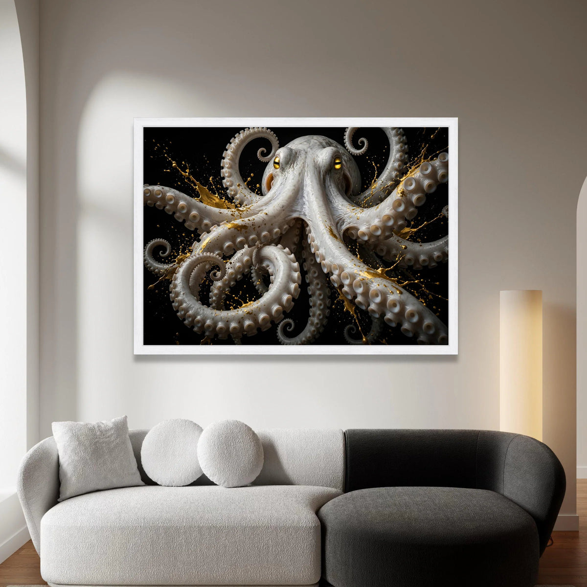 Majestic Octopus Close-Up Canvas, Marine Life Wall Art, Ocean Creature Canvas, Sea Animal Decoration, Modern Nautical Canvas Print Art