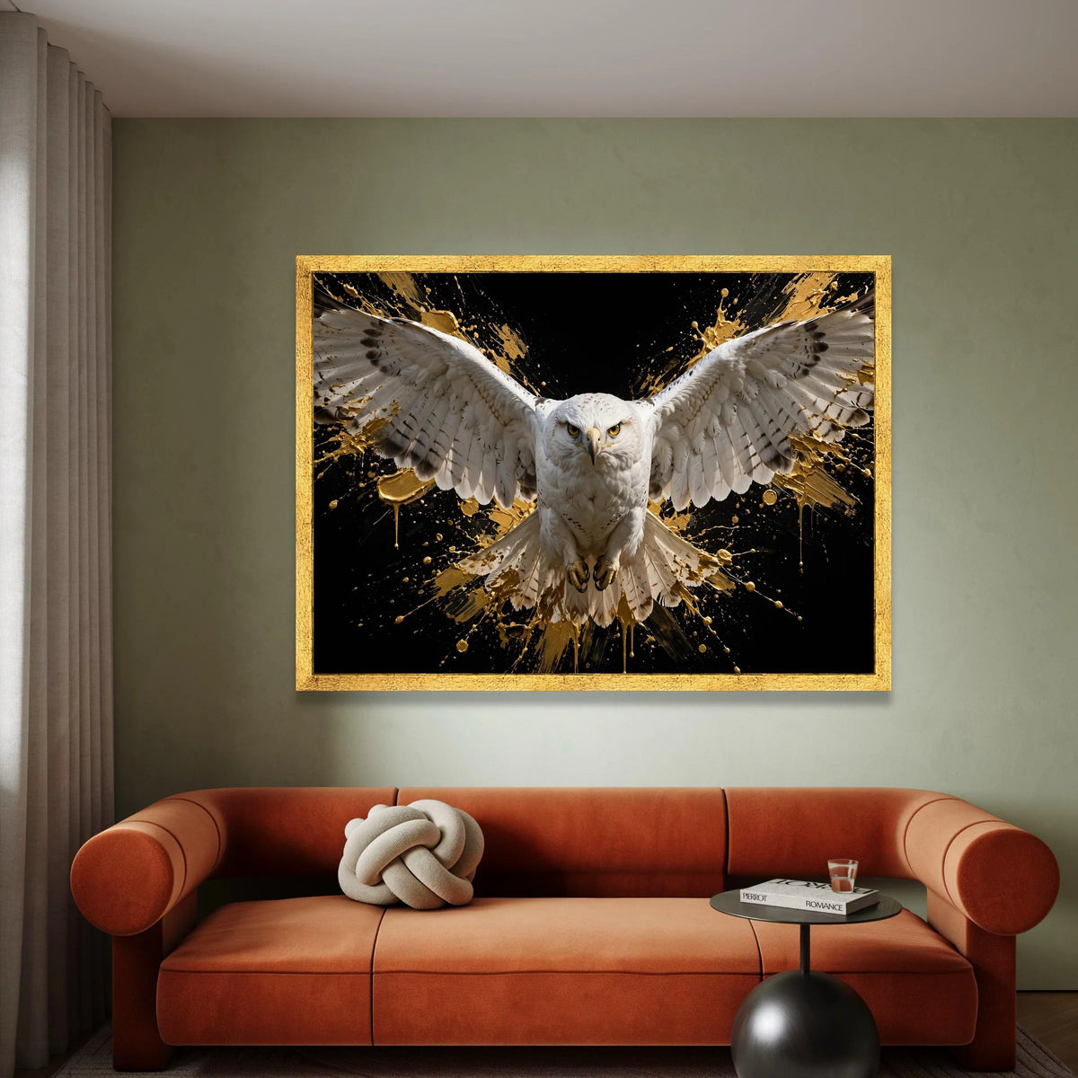 Majestic White Hawk Flight Canvas, Bold Bird Wall Art, Abstract Splash Background, Contemporary Wildlife Canvas, Nature Canvas Print Art